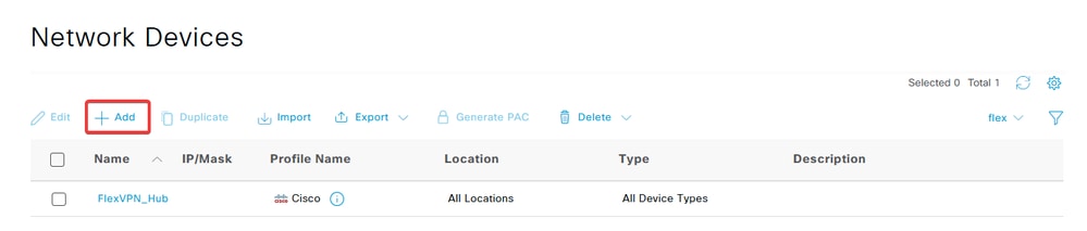 Add FlexVPN Router as AAA Client