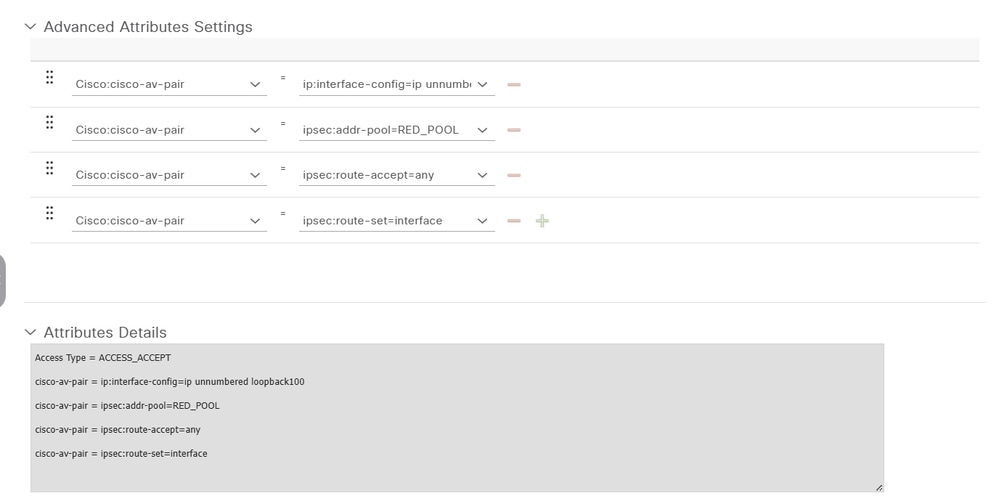 Advanced Attributes Settings