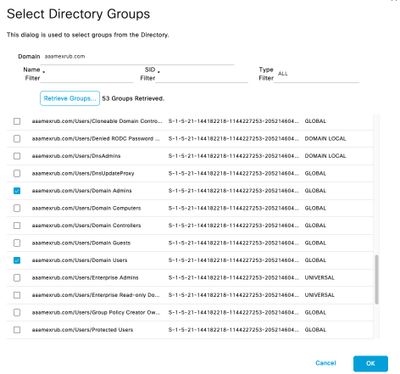 Retrieve AD groups