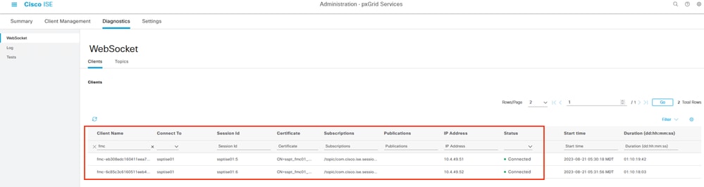 WebSockets available on ISE.