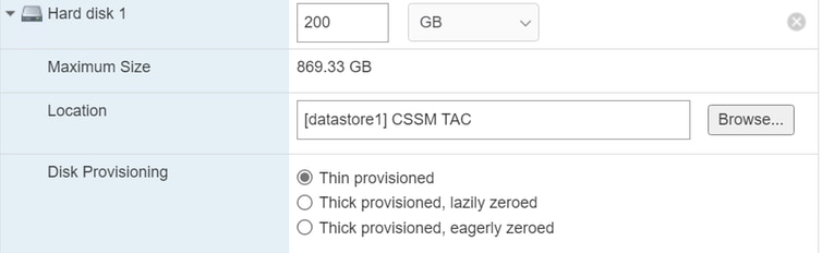 Configuration of disk