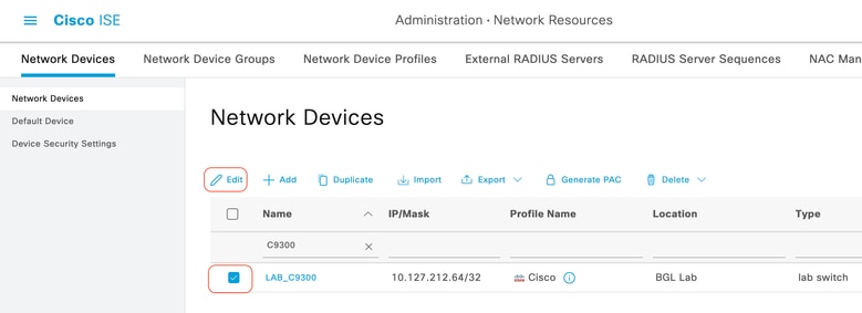 Edit Network Devices
