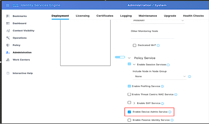 Enable Device Administration in ISE