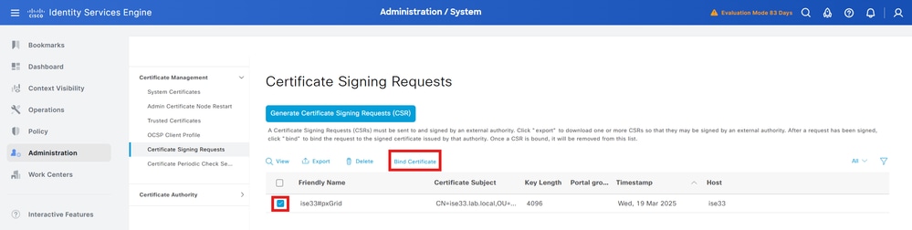 Select CSR Generated in Previous Section