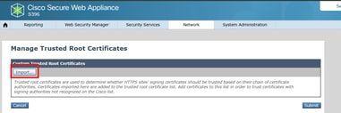 Import and Upload CA Root Certificate