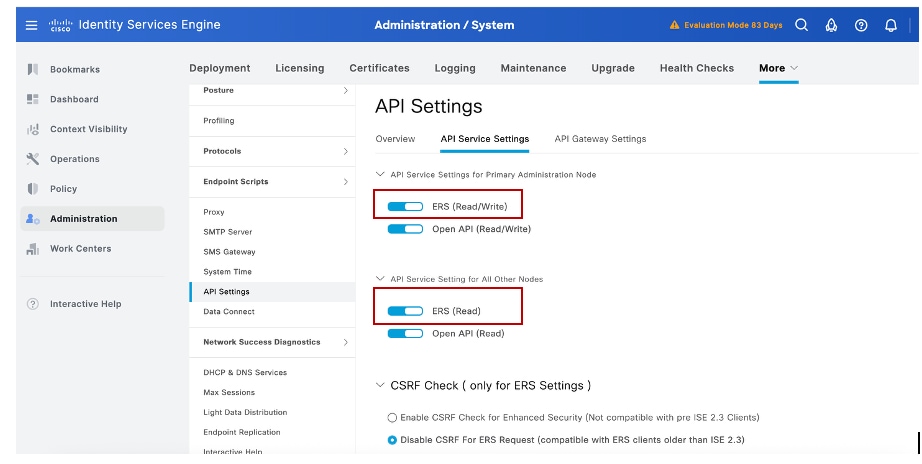 Enable RESTful Services (ERS) Read/Write
