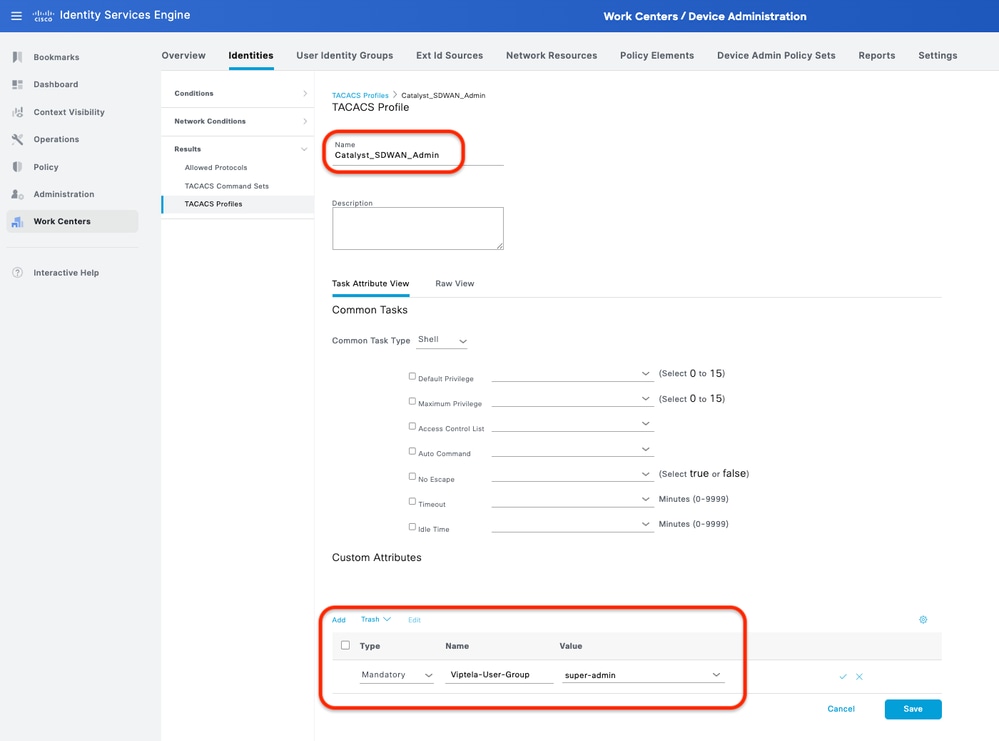 TACACS+ Profile - (Catalyst_SDWAN_Admin)