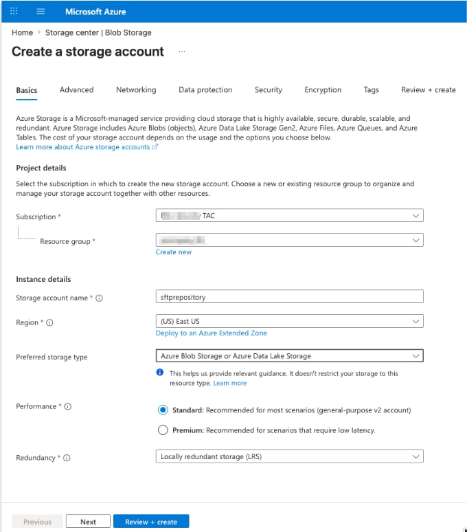 Create a Storage Account