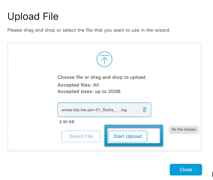 Click Start Upload