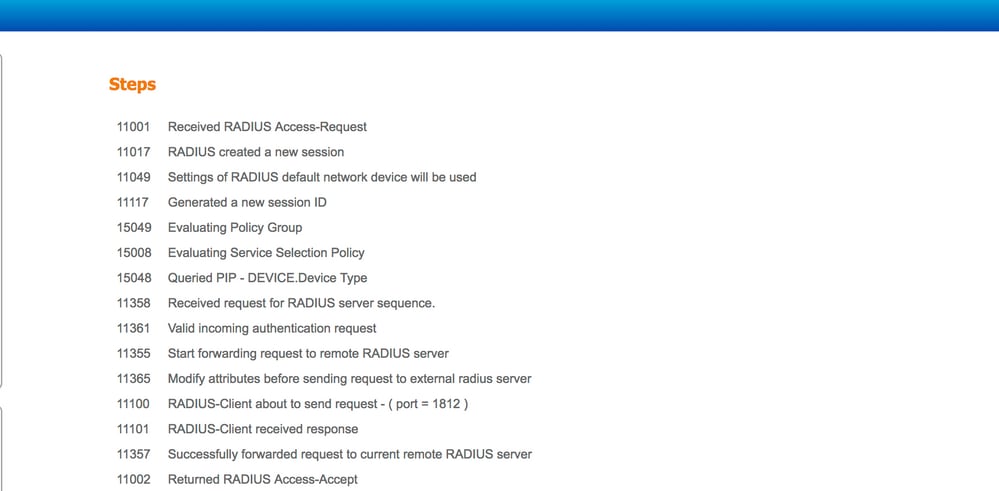 Verify Forwarding of Request to External RADIUS Server