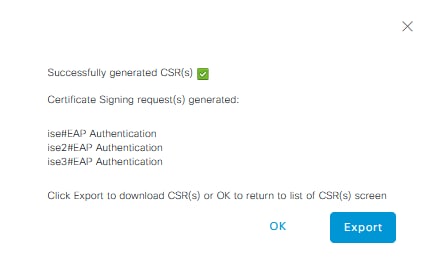 Configure EAP-TLS Authentication with ISE - Export CSR Example