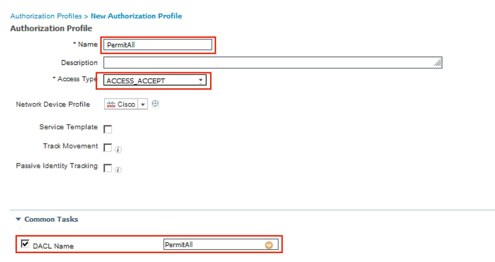 ISE configuration - Create three Authorization Profiles