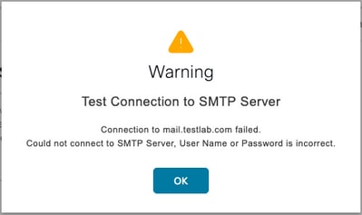 Authentication Failure: Could not Connect to SMTP Server, Username or Password is Incorrect