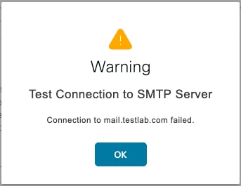 Error- Connection to SMTP Server Failed