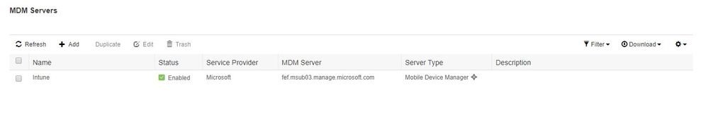 Integrate Intune MDM with ISE - MDM Server Status Enabled