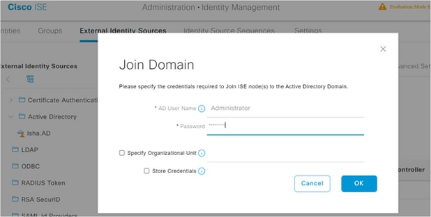 Microsoft AD Integration for Cisco ISE - Join ISE to AD
