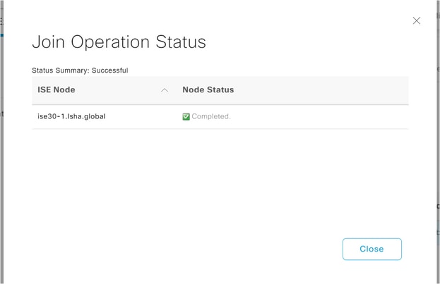 Microsoft AD Integration for Cisco ISE - Join Operation Status