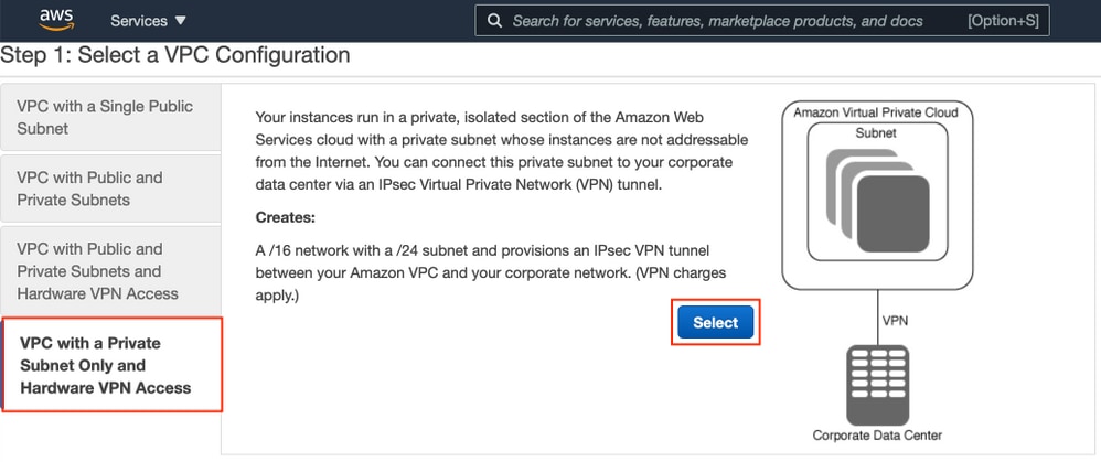 Cisco ISE on AWS - Select VPC Configuration