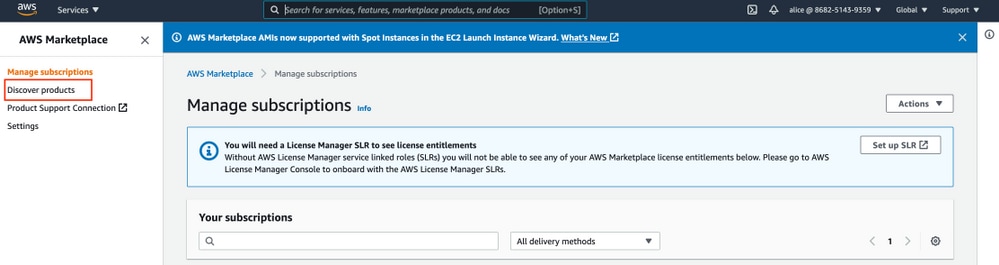 Cisco ISE on AWS - Manage Sucbscription