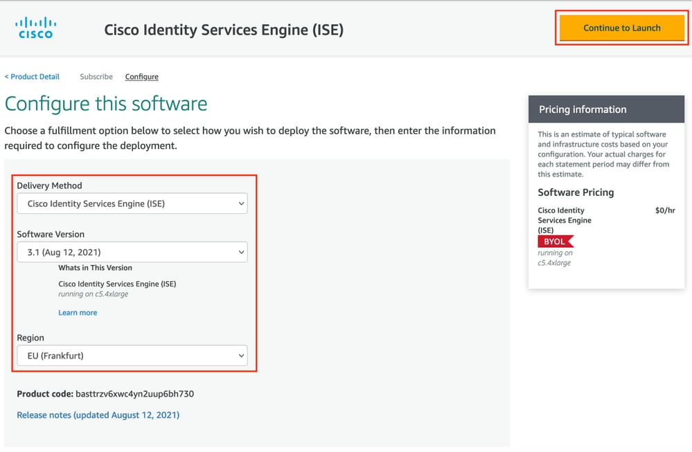 Cisco ISE on AWS - Configure Delivery Method