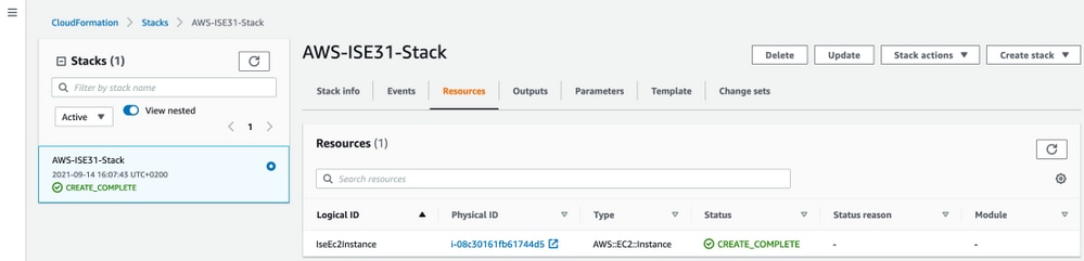 Cisco ISE on AWS - Stack Completion