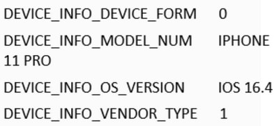 Example of iPhone Endpoint Attributes