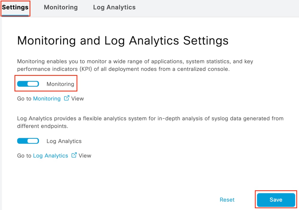 Enable or Disable Monitoring