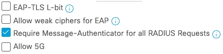 Opción de protocolos permitidos en Identity Services Engine
