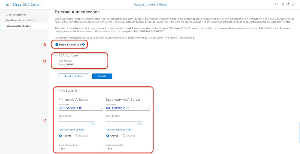 (RADIUS) External Authentication Configuration Steps