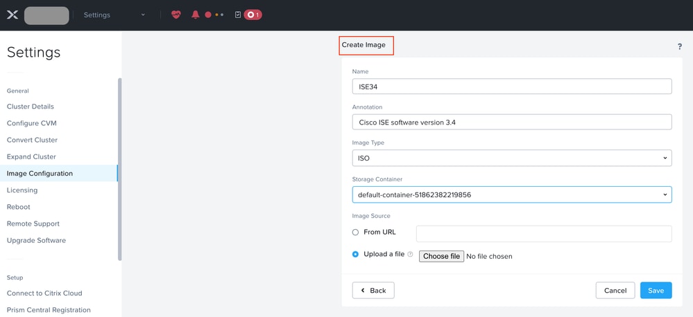 Create Image on Nutanix