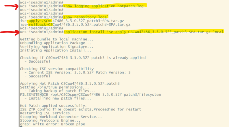 Show Logging Application hotpatch.log