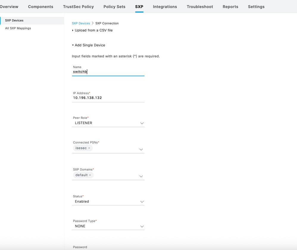 Configure SXP Device