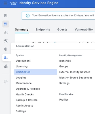 Navigate to Administration, System, Certificates