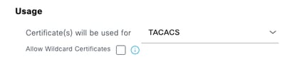Select TACACS in Usage