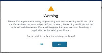 Warning Message, Click Yes
