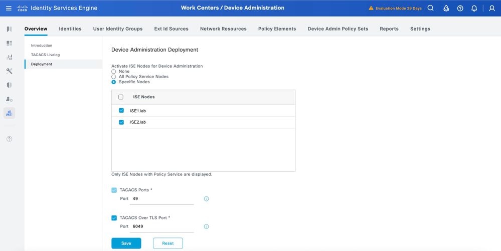 Click Deployment and Select PSN Nodes