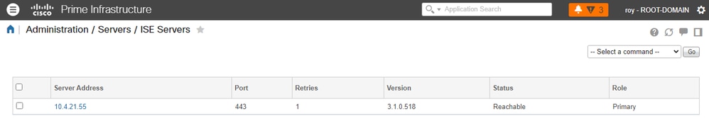 ISE Servers Status