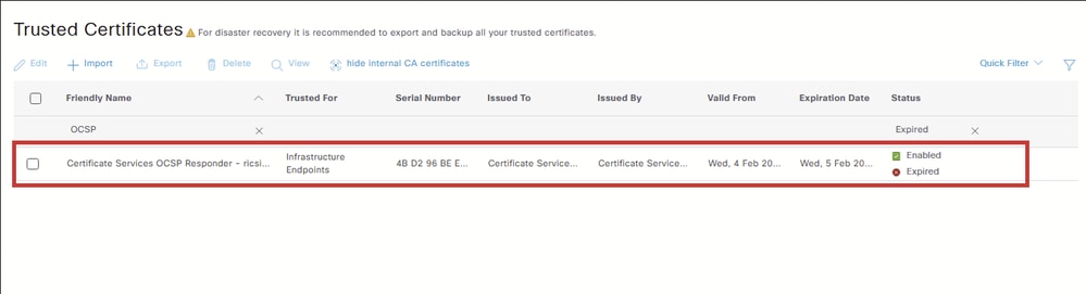 Filter by Full Certificate Name Shown in Alarm Details