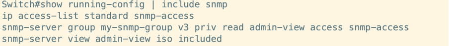 SNMPv3 Running Configuration