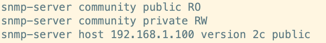 SNMPv2 Running Configuration