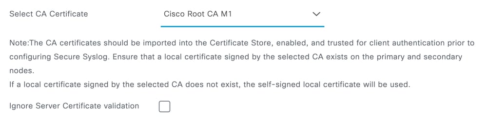 Secure Syslog Certificates