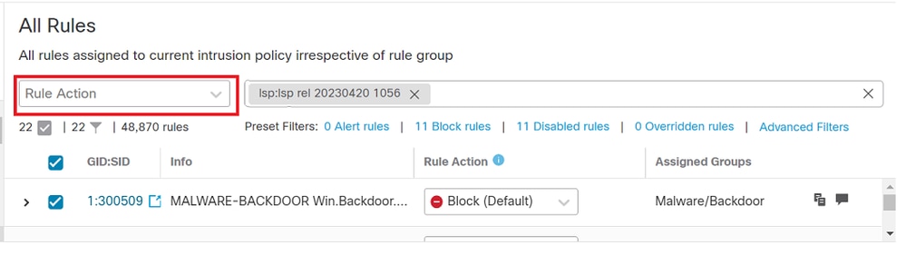 Rule Action