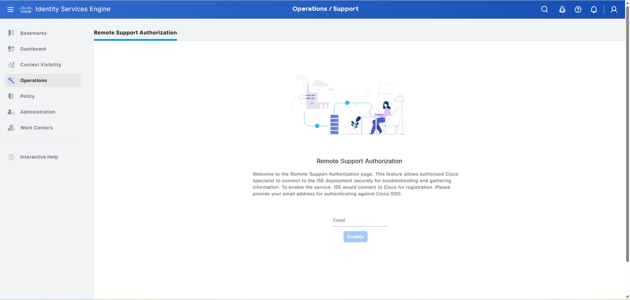 Initial Remote Support Authorization page where Email entry required