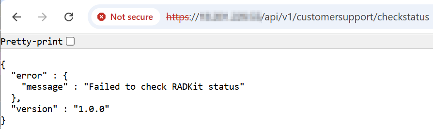 Output when RadKit Service is not Running