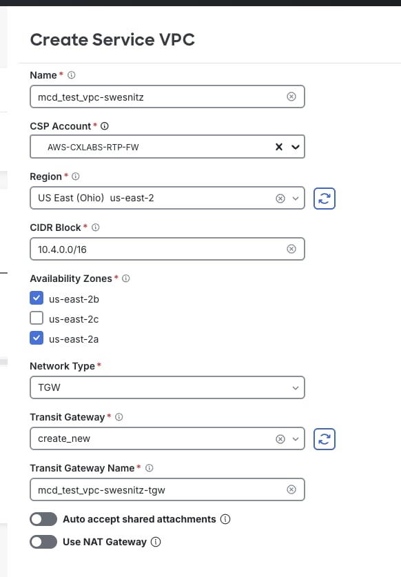Configure VPC Settings