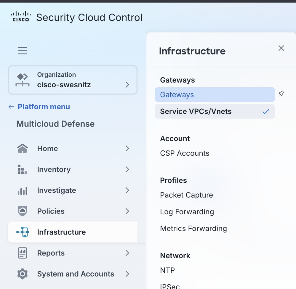 Start the FTDv Gateway Wizard