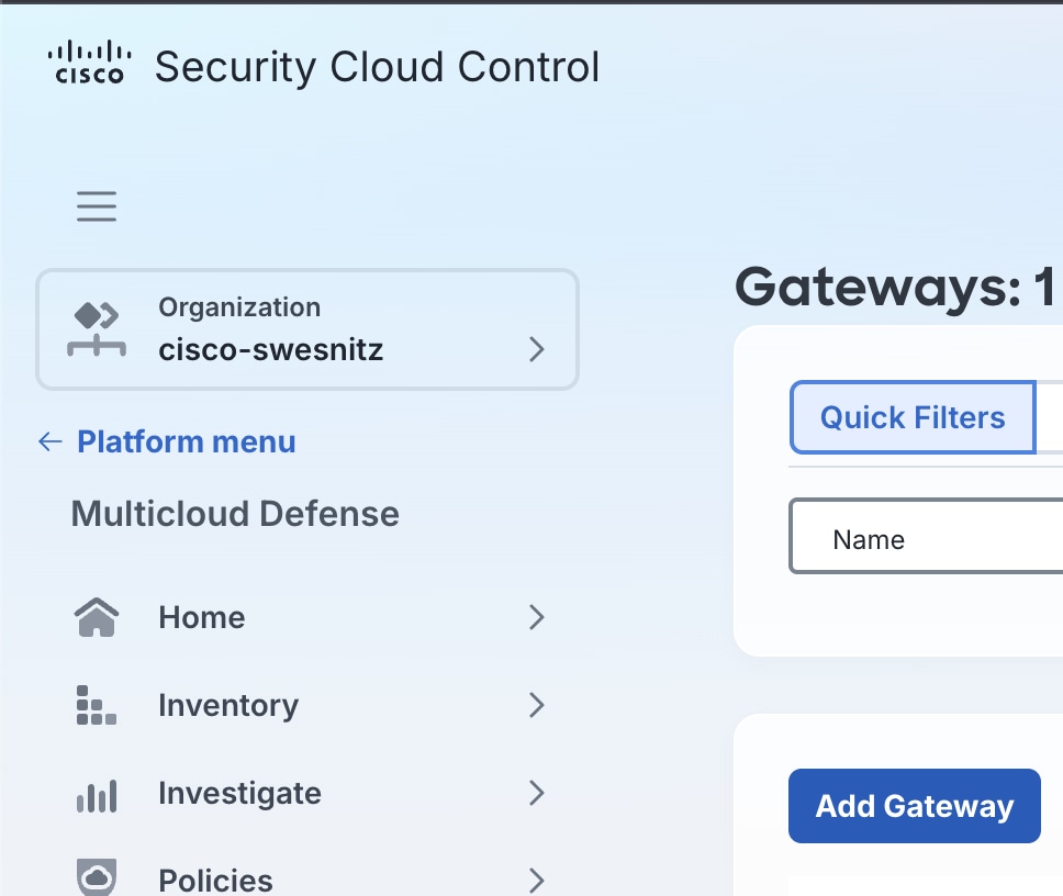Select Add Gateway