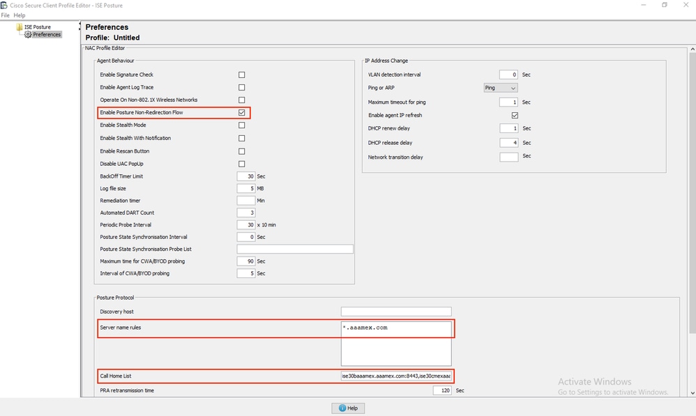 Posture profile configuraiton with Profile Editor