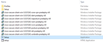 Cisco Secure Client Pre-deploy Package Contents