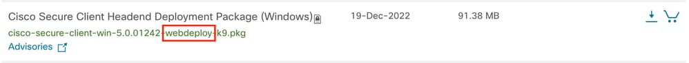 Cisco Secure Client Webdeploy Package